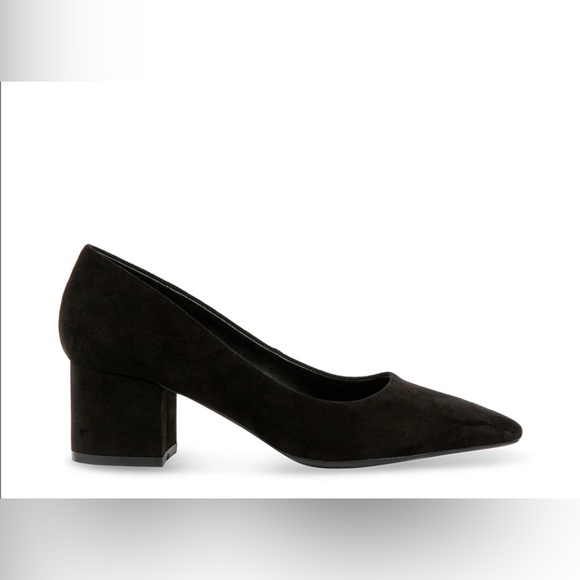 SJP Sarah Jessica Parker black leather block heels 37.5 - Picture 1 of 8